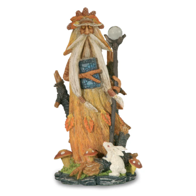 Spirito del bosco in piedi bastone libro sfera 19cm