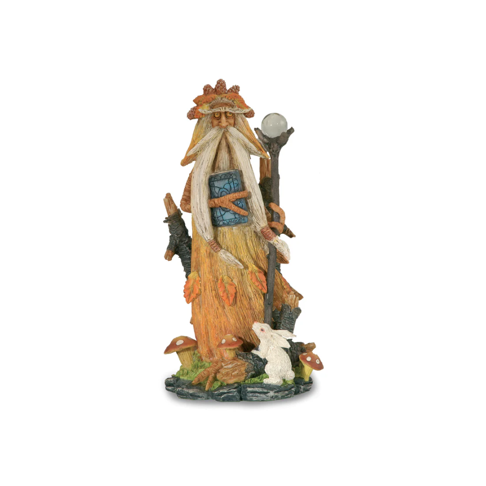 Spirito del bosco in piedi bastone libro sfera 19cm