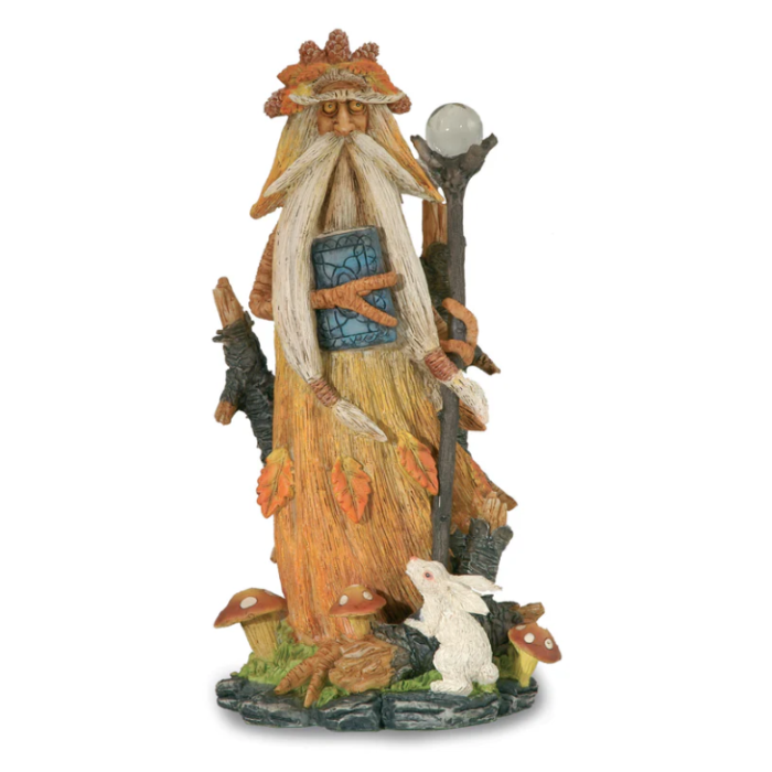 Spirito del bosco in piedi bastone libro sfera 19cm