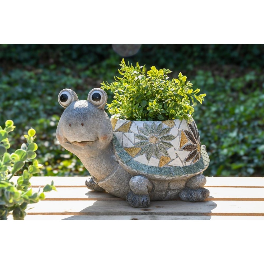Vaso Tartaruga Resina Misto Pietra per esterni